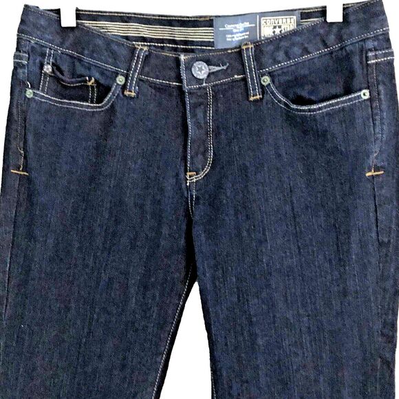 VTG Converse One Star Boot Cut Jeans Size 8 31x32 Low Rise Flare Leg 90s Denim - Picture 5 of 13
